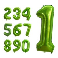 Ballon chiffre vert vif de 1 m - 1 unité