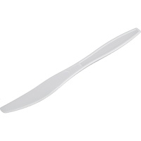 Couteaux en plastique blanc de 19,6 cm - 100 unités