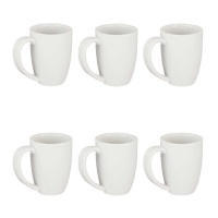 Tasse de 350 ml pour petit-déjeuner en porcelaine arrondie - 6 unités