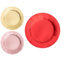 Assiettes en carton colorées de 33 cm - 2 unités