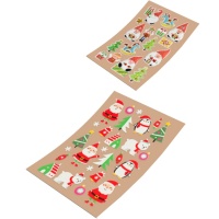 Autocollants de Noël brillants en mousse EVA de 14,2 x 25 cm - 1 feuille