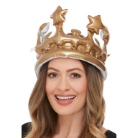 Couronne royale gonflable en or - 23 cm