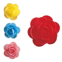 Gaufrettes de fleurs rose de 4,5 cm - Dekora - 50 unités