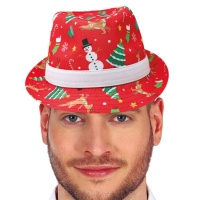 Chapeau de gangster rouge de Noël