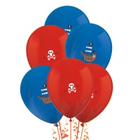 Ballons en latex de Pirates de l'Île au Trésor de 28 cm - Procos - 6 unités