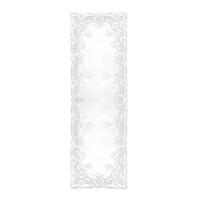 Dentelle rectangulaire en papier blanc de 17 x 48 cm - 7 unités