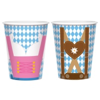 Gobelets en papier Oktoberfest de 250 ml - 8 unités