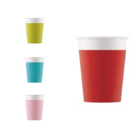 Gobelets compostables colorés de 200 ml - 8 unités