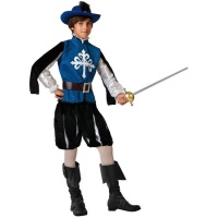 Costume de mousquetaire bleu et noir pour enfant