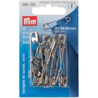 Épingles de sûreté de tailles assorties 2,7, 3,8 et 5 cm - Prym - 18 unités