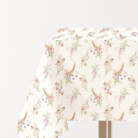 Nappe de 1,45 x 1,45 m en tissu à fleurs