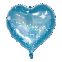 Ballon coeur Galactic Aqua de 61 cm - Conver Party