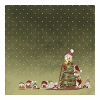 Sapin de Noël en papier vélin avec gnomes 30,5 x 30,5 cm - Artis decor - 3 pcs.