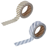 Washi tape à rayures métalliques 10 m - 1 unité