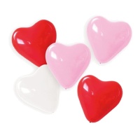 Ballons en latex Coeurs d'Amour de 30 cm - 5 unités