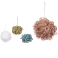 Éponge de bain pompon couleurs chaudes - 1 unité