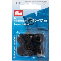 Boutons de 1,5 et 1,7 cm pour pantalons - Prym - 10 unités