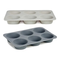 Moule à muffins en silicone de 26 x 17 x 3 cm assorti - 6 cavités