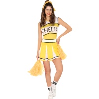 Costume de pom-pom girl jaune pour femme