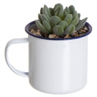 Plante artificielle de cactus dans une tasse en laiton de 10 x 8 cm