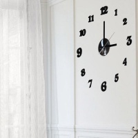 Horloge murale adhésive noire vintage de 60 cm - DCasa