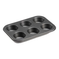 Moule à muffins en acier de 26,5 x 18,8 x 2,5 cm - 6 cavités