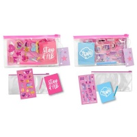 Coffret cadeau pour enfant avec trousse, carnet et autocollants - 1 unité