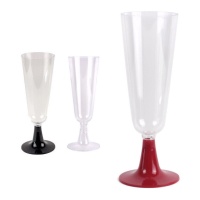 Verre en plastique de 150 ml avec pied coloré - 4 unités