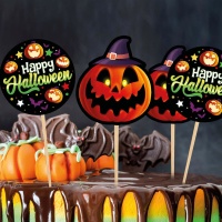 Pièces pour cupcakes Happy Halloween de 6 cm - 12 unités