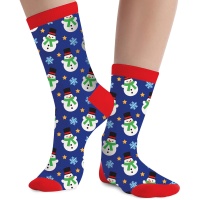 Chaussettes de bonhommes de neige de Noël pour enfants - 1 paire