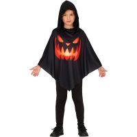 Poncho de citrouille sinistre pour enfant