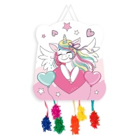 Piñata de licorne amoureux de 31 x 28,5 cm