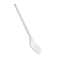 Fourchettes en plastique blanc de 18,5 cm - 12 unités