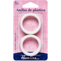 Anneaux en plastique de 3,2 cm - Hemline - 8 unités