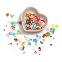 Paillettes fleurs de plusieurs tailles de 0,5 à 1,5 cm - 5 gr