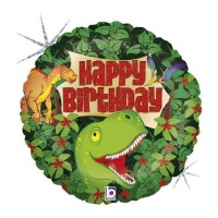 Ballon de dinosaure joyeux anniversaire de 46 cm - Grabo