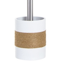 Porte-brosse blanc avec décoration en jute