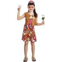 Déguisement de hippie avec imprimé joyeux pour fille