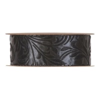 Ruban décoratif étoilé noir de 4 cm - 20 m