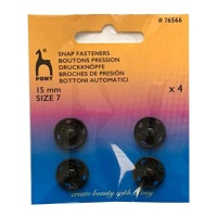 Boutons-pression de 1,5 cm noir - Pony - 4 paires