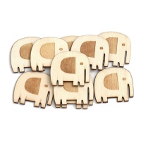 Figurines en bois d'éléphant de 4 cm - 10 unités