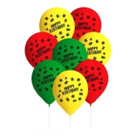 Ballons en latex Lego de Joyeux Anniversaire - 8 unités