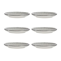 Assiette géométrique noire de 24 cm - Vessia - 6 unités