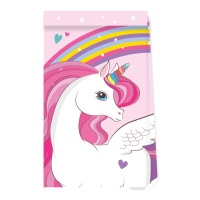 Sachets en papier Licorne rose - 4 unités