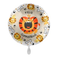 Ballon Joyeux Anniversaire avec lion de 43 cm - Premioloon