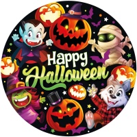 Assiettes Happy Halloween de 23 cm - 6 unités