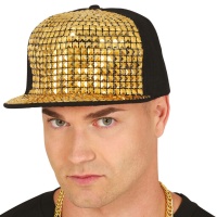 Casquette de rappeur avec détails dorés