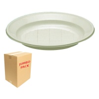 Assiettes en plastique crème de 22 cm - 800 unités