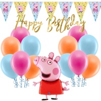 Pack de décoration pour fête Peppa Pig - 32 pièces