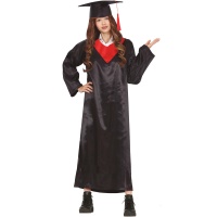 Costume de diplômé noir et rouge pour jeunes